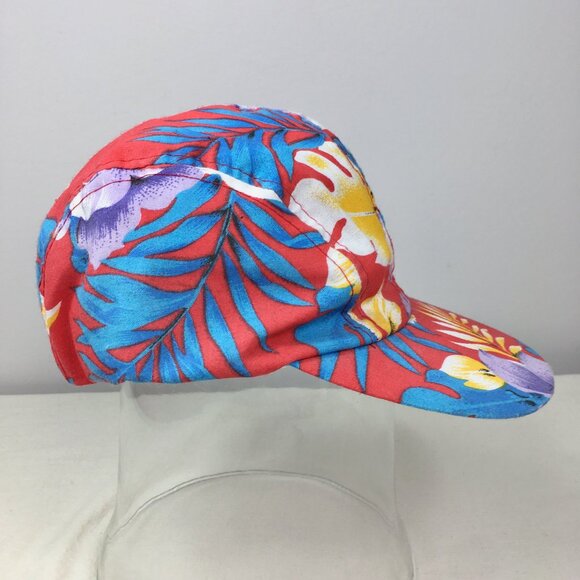 Vintage Wendy's Tropical Snapback Hat Red One Size Hibiscus Beach Cap Baseball - Picture 1 of 8